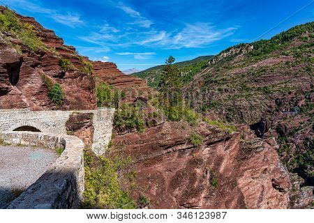 Gorges De Daluis Or Chocolate Canyon In Provence-alpes, France.