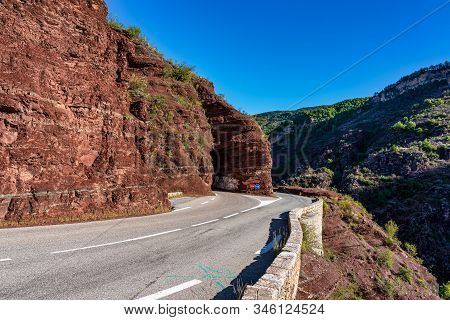 Gorges De Daluis Or Chocolate Canyon In Provence-alpes, France.