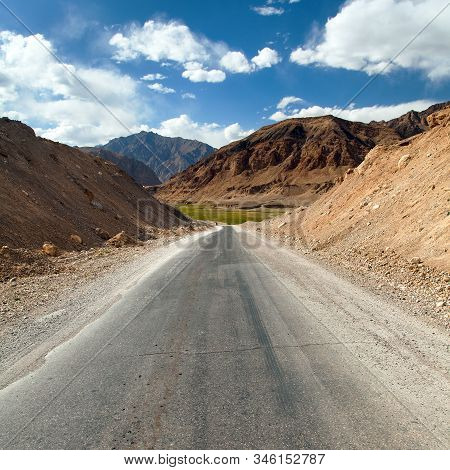 Pamir Highway Or Pamirskij Trakt. Landscape Around Pamir Highway M41 International Road, Mountains I