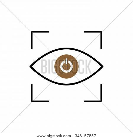 Viewfinder Eye Vector Icon Symbol. On Off Eye In Camera Focus. Stock Vector Illustration Isolated On