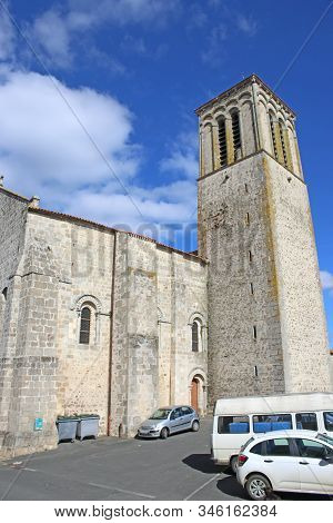 Holy Cross Church Exterior In Parthenay, France