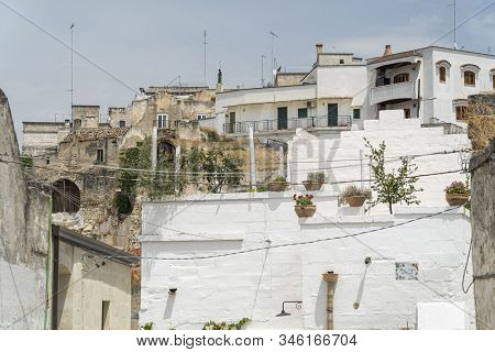 White Buildings Of Ginosa Di Puglia, Taranto, Apulia, Southern Italy, Historic Town