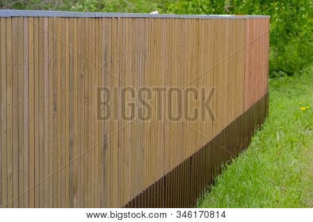 Country Road And Fence In Village At Summer Windy Day In Private Sector. Village Life And Lack Of In
