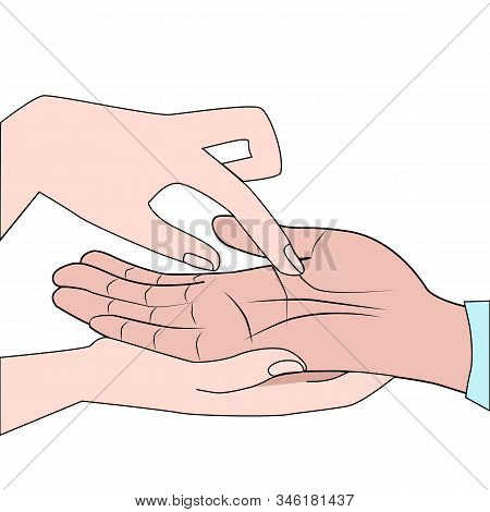 Hands Close Up. Fortunetelling, Esotericism, Palmistry. Vector
