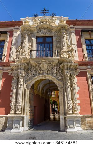 Entrance To The Historic Arzobispal Palace In Sevilla, Spain