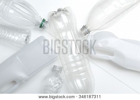 Plastic Recycling, Plastic Bottles And Containers From Household Waste To Recycle And Re Use
