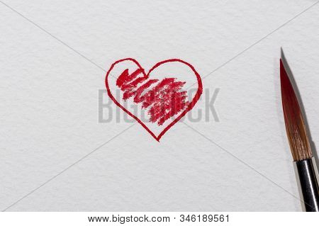 Love Concept Background With Painted Trd Heart