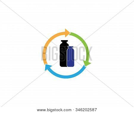 Recycled Bottle Vector Template Logo Template Illustration