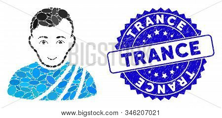 Mosaic Patrician Citizen Icon And Rubber Stamp Watermark With Trance Caption. Mosaic Vector Is Desig