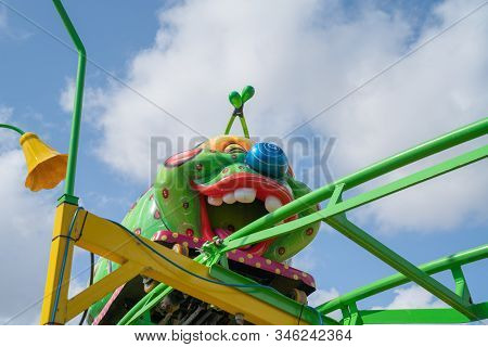 Dymchurch England - August 19 2019; Amusement Park Rides,
