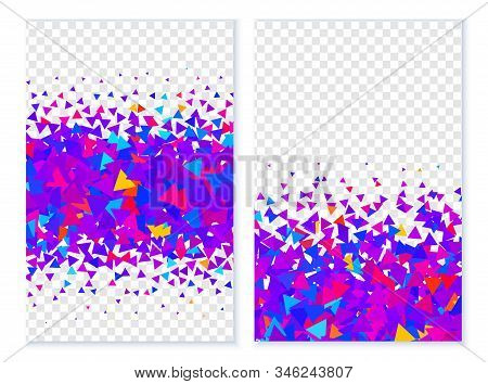Abstract Background With Bright Texture From Triangles. Set For Flyers And Business Cards. Stock Vec