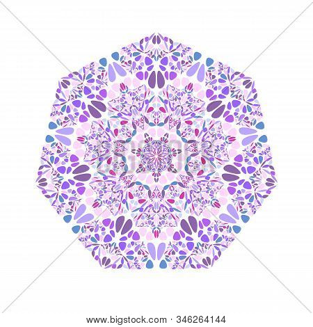Abstract Flower Ornament Heptagon Symbol - Ornamental Geometric Vector Element