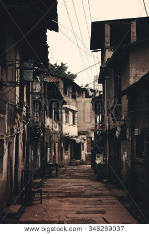 CHONGQING, CHINA â MARCH 13: Xiahao Old street with buildings on March 13, 2018 in Chongqing. With 17M population, it is the most populous Chinese municipality.