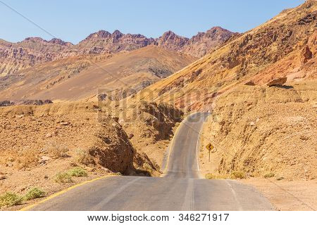Artist Drive In The Death Valley, One Of The Hottest Places In The World. Mojave Desert, California,