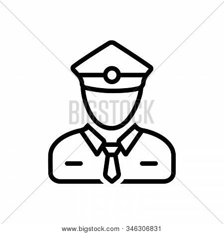 Black Line Icon For Ticket-collector Ticket Collector Ticket-taker Checker Person