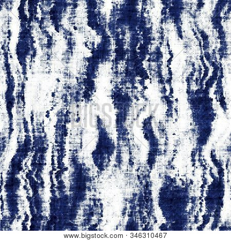 Indigo Cyanotype Dyed Effect Worn Navy Pattern