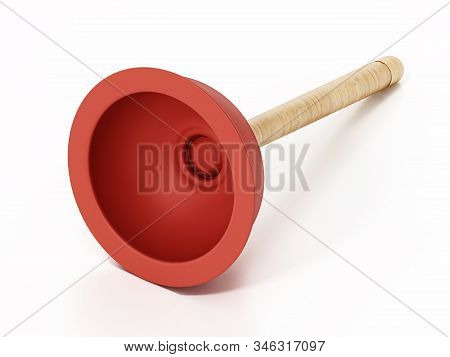 Toilet Pump Isolated On White Background. 3d Illustration.