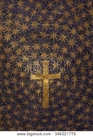 Ravenna, Italy - Sept 11, 2019: The Oldest And Most Perfect Mosaic Monument, Empress Galla Placida M