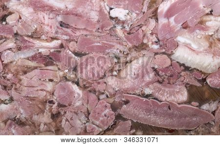 Delicious Headcheese In Front Of White Background