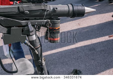 Big Rocket Propelled Grenades For Testing In Metallic Military Transport At Modern Staging Area