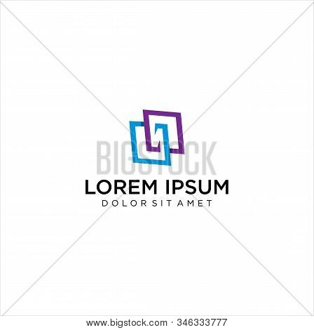 Abstract Square Logo Icon Design Vector Stock