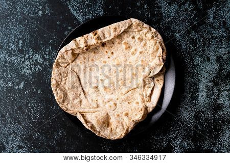 Indian Flat Bread Chappati Folded Style Lavash Ready To Eat Flatbread.