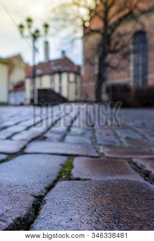 Cobbled Street The Old City Of Riga - The Capital Of Latvia