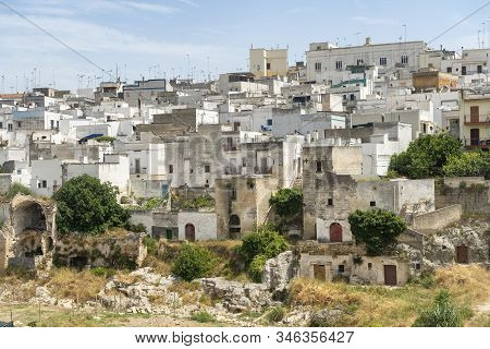White Buildings Of Ginosa Di Puglia, Taranto, Apulia, Southern Italy, Historic Town
