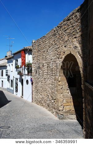 Baeza, Spain - July 28, 2008 - Old Stone Archway In The Old Town, Baeza, Jaen Province, Andalucia, S