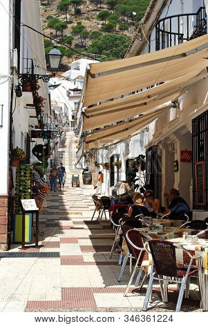 Mijas, Spain - July 30, 2008 - View Along Calle San Sebastian, Mijas, Andalucia, Spain - July 30, 20