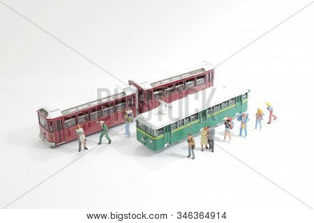 The Scale Of Hong Kogn Peak Tram On White Back Ground
