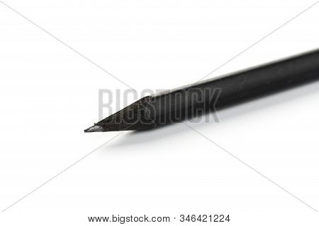 New Black Graphite Pencil Triangular Shape Isolated
On White Background