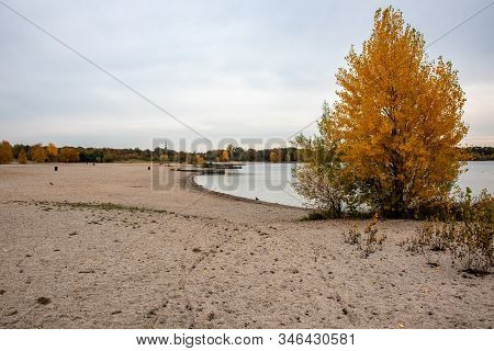 Autumnal View From Lake Cospudener See A Former Brown Coal Opencast Mine In The South Of Leipzig In 