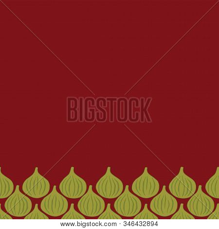 Vector Seamless Border With Figs. Perfect For Stationary Wedding Invitations And Thank You Cards.