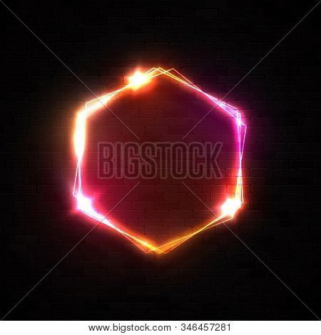 Neon Light Hexagon Vector Photo Free Trial Bigstock