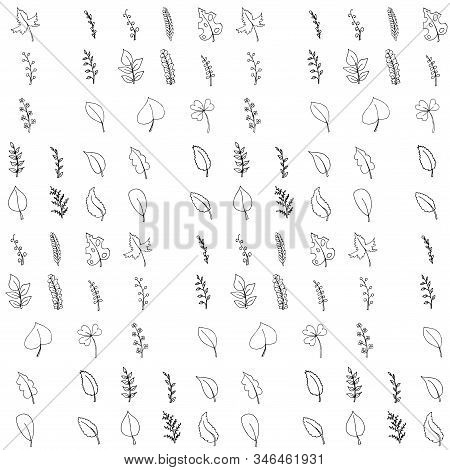 Leaves Endless Pattern. Art Design Elements Stock Vector Illustration For Web, For Print, For Cover