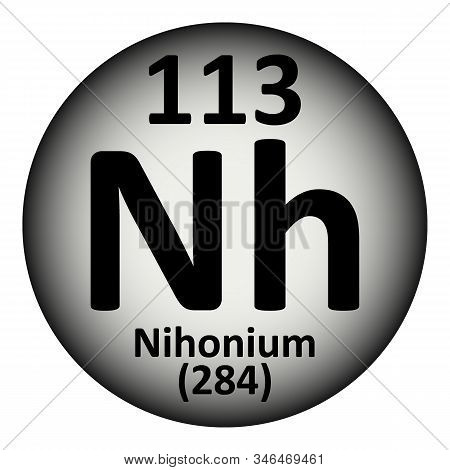 Periodic Table Element Nihonium Icon. Vector Illustration.