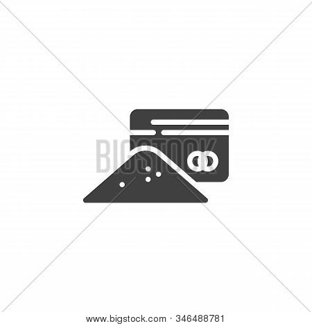 Cocaine And Credit Card Vector Icon. Filled Flat Sign For Mobile Concept And Web Design. Cocaine Pow