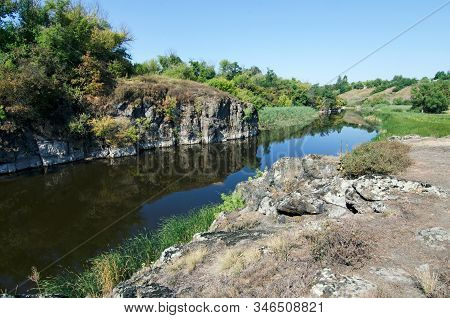 View Of The Tyasminsky Canyon With River In Kamianka Cherkasy Region, Ukraine.