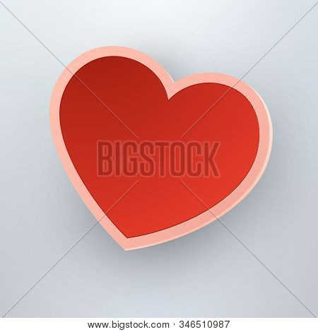 Valentine S Day Template With Paper Heart. Eps 10 Vector File Included