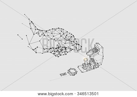 The Particles, Geometric Art, Line And Dot Of Missile Switch.
Abstract Vector Illustration. Graphic 