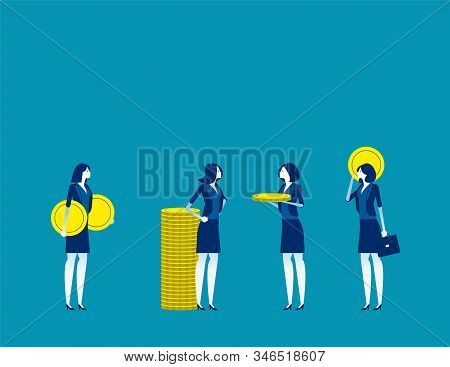 Business People And Investment. Concept Business Vector Illustration, Investor, Profit, Money & Curr