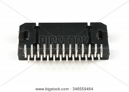 New Microchip Low Frequency Amplifier Ulf Isolated On A White Background. High Resolution Photo. Ful
