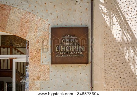 Mallorca, Spain - May 7, 2019: Smemory Board Of Pianist Fryderyk Chopin. Chopin And George Sand Live