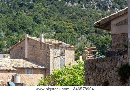 Spanish Architecture Of Valldemossa Town On Mallorca Island, Spain