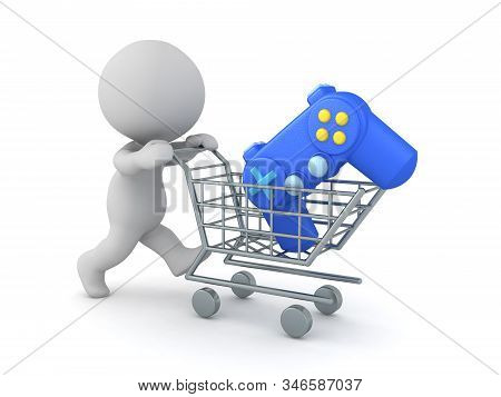 3D Character Buying Video Game Controller