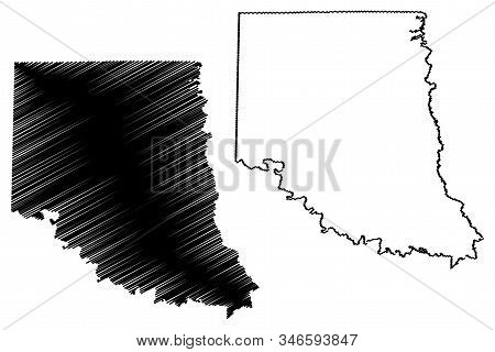 Sevier County, Arkansas (u.s. County, United States Of America,usa, U.s., Us) Map Vector Illustratio