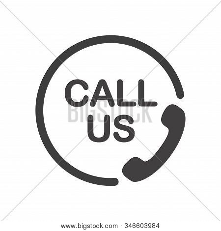 Call Us Icon. Attendance Number Symbol. Black Sign On White Background.