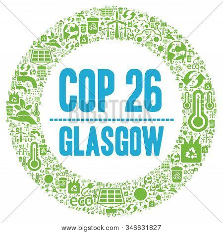 Cop 26 In Glasgow, Scotland With A White Background