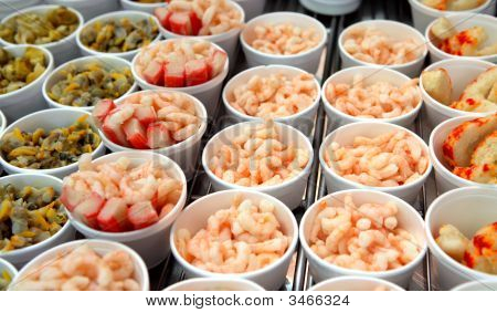 Mušlí, krevet a Crabsticks